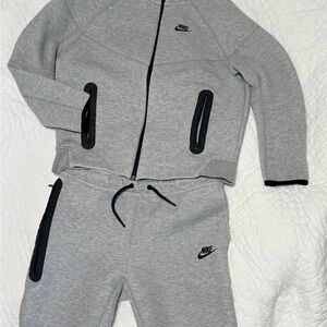 Nike Tech Boys Gray Sweatpants and Zio-up Hoodie Set